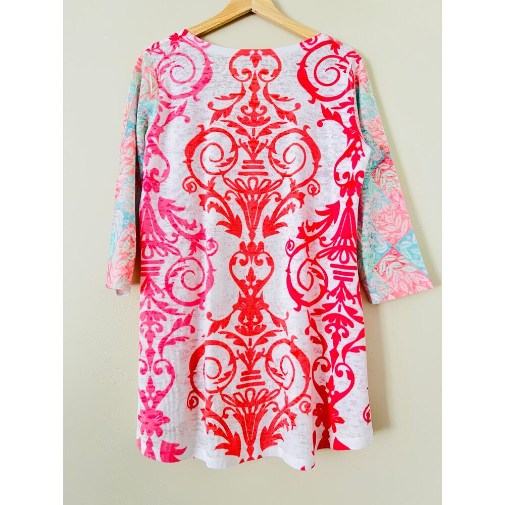 Whimsy Rose Sundance Women's Blouse Tunic Top Shirt Large 3/4 Sleeve Baby Waffle - Picture 5 of 6